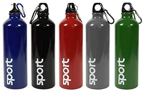 KASAVIVA Borraccia Alluminio Sport con MOSCHETTONE ML.750 (Rosso)