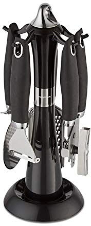 Morphy Richards Dune 976040 4 Piece Gadget Set with Carousel Stand, Black, Stainless Steel