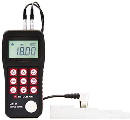 GCX preciso Elevata precisione MT160 Calibro di Spessore ad ultrasuoni 4,5 cifre Campo di Misura LCD 0,75mm-300mm Precisione ± (0,5% di Spessore + 0,04) mm Convenienza (Color : Thickness Tester)