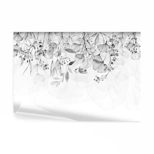 decomonkey Papier Peint Panoramique Plantes 400x280 cm Décoration murale | Tapisserie décorative pour chambre salon, Fleurs feuilles nature plantes tendances, moderne