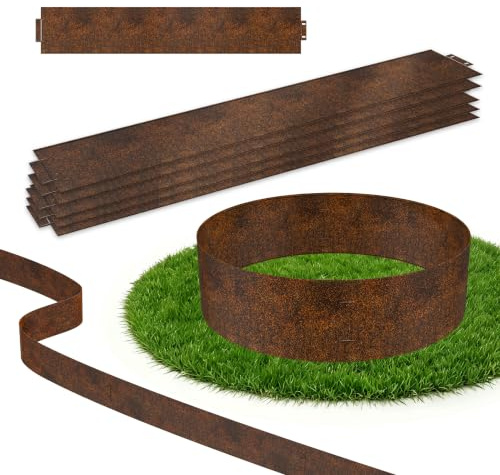YRHome 50 pièce Bordure de Jardin Flexible 100x18cm Acier Galvanisé Palissade Bordure de Jardin Cour (50mx18cm, Argent)