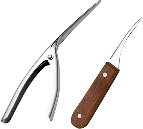 Lot de 2 éplucheurs de crevettes en acier inoxydable pour couteaux à de crevettes, accessoires de cuisine