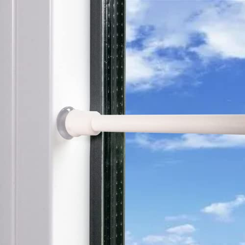 3 Stücke Gardinenstange ohne bohren, Klemmstange für Gardinen, Gardinenstange Ausziehbar Mini Spannstange mit Saugnäpfen und Schrauben, für Schränke Fenster Bücherregal - Weiß (60-105CM)