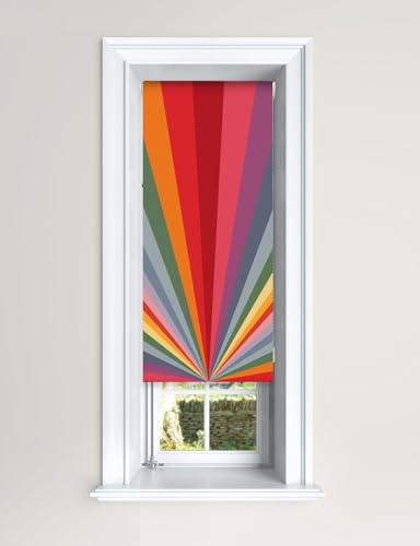 Lister Cartwright Rainbow Sun Burst Roller Blind Blackout Easy Fit Cut To Size (Rainbow, 60 cm Width x 140 cm Drop)
