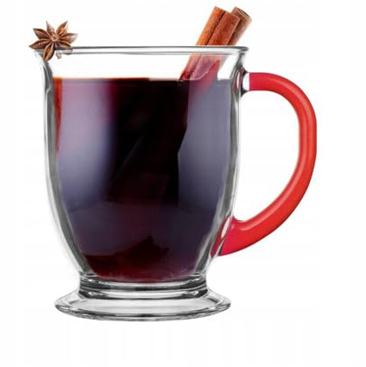 Glasmark KROSNO 1992 Kubas Mix Ensemble de 6 Verres à Café Cappuccino Café Glacé Lavable au Lave-vaisselle 6x400 ml Rouge