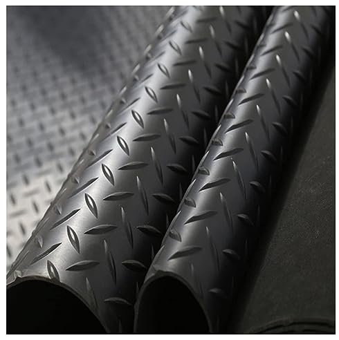 Gummimatte 1m 2m 3m 4m 5m 6m Länge Garage Bodenschutzmatte, 1 m, 1,2 m, 1,5 m, 1,8 m breiter, gewerblicher, robuster Garagenboden for Unterwagen/Anhänger/LKW, Leicht zu schneiden(2m x 5.5m/6.6ft x 18f