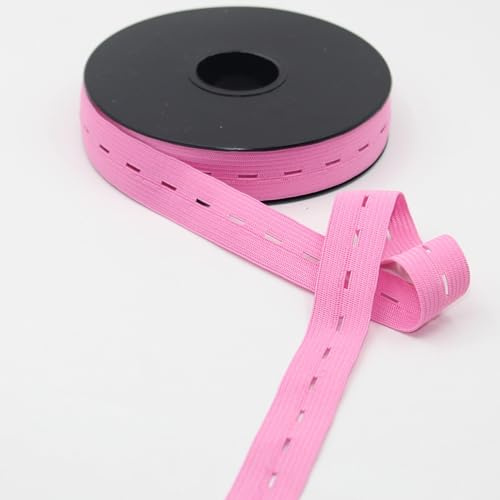 Accessoires LEDUC, 10 Meter elastisches Knopfloch (20 mm), elastisches Band, verstellbar und strapazierfähig, ideal für Umstandsmode und Kinderhose (Rosa 03)