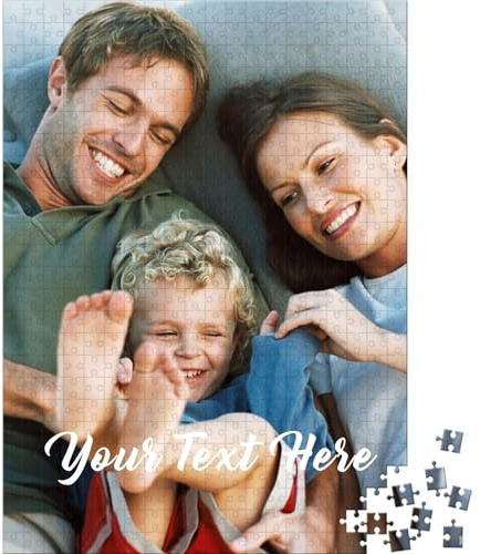 UM UPMALL Custom Puzzles from Photos Personalised Name Puzzle 120/200/300/500/1000 Pieces, Customized Picture Puzzle Personalised Wooden Puzzle Gifts for Couple, Family, Friends, Pet Lover