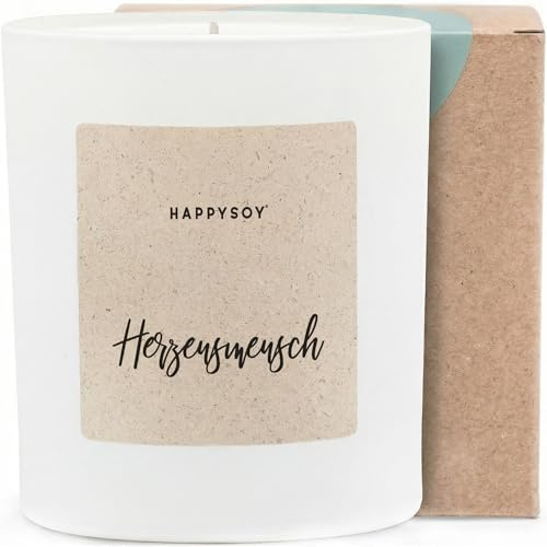Herzensmensch - Duftkerze mit Spruch als liebevolles Geschenk für Freundin, Mama oder Schwester, besondere Aufmerksamkeit mit blumigem Duft, Kerze im Glas