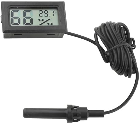 Digital LCD Embedded Thermometer Hygrometer, Digital Thermometer Hygrometer for Reptile Incubator, Terrariums, Pet Tanks, Temperature and Humidity Monitoring | 2 in 1 Sensor Monitor for Accurate Temperature and Humidity Measurement for Incubators Tanks and Enclosures