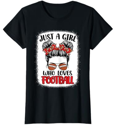 Just A Girl Who Loves Football Cute American Football Kids T-Shirt