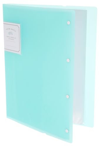 M&G 40-Taschen-Ordner mit PP-Plastikhüllen A3 (Blau), Kunst-Portfolio-Mappe mit klaren Blattschützern zur Organisation von Dokumenten, 310x235x28mm