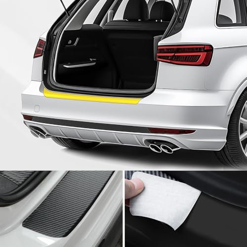 Lackschutzfolien für VW Touran (II) Typ 5T Active ab BJ 2021 Ladekantenschutz Kofferraum Folie Carbonfolie Carbon,Schwellerschutz für Kofferraum Selbstklebender Heckstoßstangenschutz