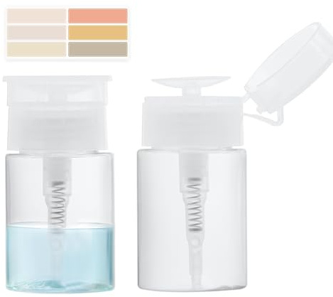 Lot de 3 distributeurs à pompe à pression avec étiquettes DlY pour vernis à ongles, démaquillant, alcool, toner facial 60 ml