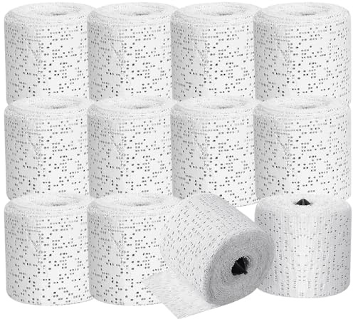 XPJBKC Vendas de Yeso Manualidades, 12 Rollos de 5 cm x 270 cm Venda de Escayola para Modelado, Rollos de Vendajes de Yeso de Secado Rápido, Gesso Vendas Manualidades