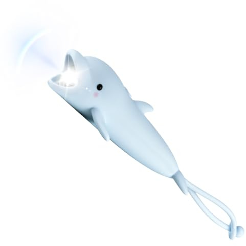 LUPATDY Lampe De Poche Enfant Rechargeable, Lampe Torche Enfants Silicone, Lampes De Poche Led Pour Enfant Camping Cadeau, Dolphin Flashlight Pour Garçon Fille, Dimmable
