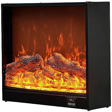 Electric Fireplace Insert with 3D Realistic Flame Effect and Remote Control, Decorative for Home Ambiance