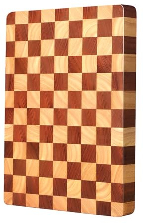 Taglieri for cucina Tagliere reversibile a scacchi in legno di acacia spesso, vassoio da portata for preparazione e presentazione(16.5 x 11.8 x 1.4in)