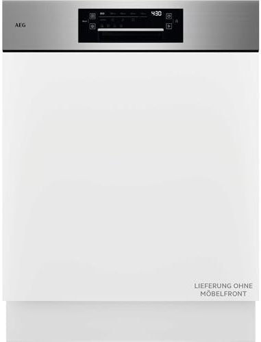 AEG 9000 WiFi Geschirrspüler teilintegriert 60 cm, ZoneClean, GT9200X2SCM | Multifunktionale Körbe für Backbleche, Wein- & Biergläser, extrem leise 38 dB, smarte Spülmaschine, LED-Innenbeleuchtung