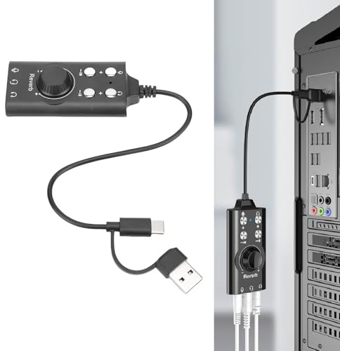 Jectse Carte Son USB, Carte Son Stéréo Externe, Adaptateur de Casque avec Contrôle de Volume pour Les Victoires 11, Son Surround Virtuel 7.1, Effets de Changeur de Voix, Plug et Jeu