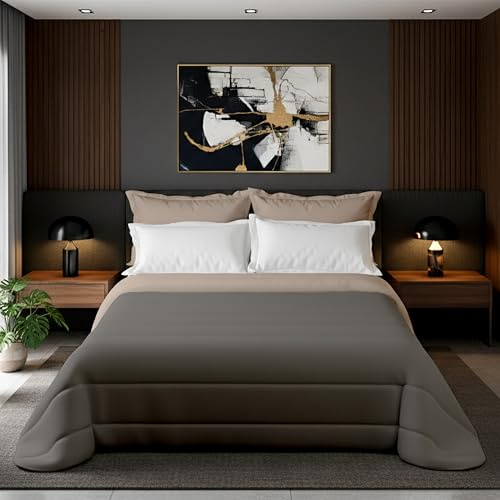 Zucchissime Trapunta Invernale Matrimoniale 260x265 | calda e leggera, double face, design elegante | Coperta Matrimoniale Invernale in microfibra | comfort avvolgente e qualità sartoriale 350 g/m²