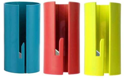 3PCS Wrapping Paper Cutter, Gift Wrap Cutter for Christmas & Birthday, Easy Sliding Cutters Paper Roll Holder Dispenser Cutting Tool for Wrapping Papers Rolls (Green+Red+Green2)