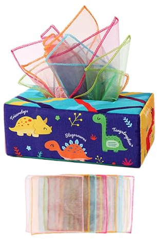 wisoolkic Tirer des mouchoirs Activités Jouet sensoriel pour bébés Bébés garçons Filles Cadeaux Nourrissons 10 Soie 3 , 20 Foulards en Soie