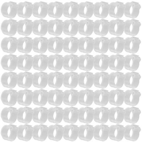 jojofuny Anelli per Piede di Piccione Leggeri 100 Pezzi in Plastica Bianco 10mm per Identificazione Razza per Gestione Allevamenti Avicoli
