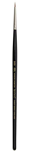 Winsor & Newton 5007030 Serie 7 Aquarellpinsel, Kolinski Rund-Pinsel Nr. 000 - 1 mm, Qualität von Handarbeit, Transparent | Kolinsky Zobelhaar, rostfrei, nahtlos vernickelte Aderendhülsen, handgefertigt in England
