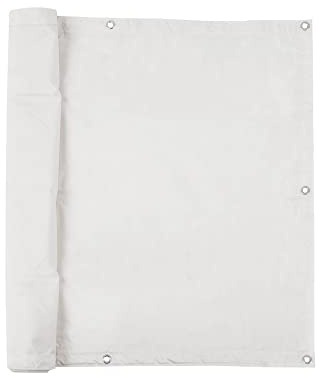 jarolift Balkonbespannung Basic, Balkon Sichtschutz Windschutz Sonnenschutz Balkon-Verkleidung, Wasserdicht, 300 x 90 cm,(16 Ösen) Cremeweiß