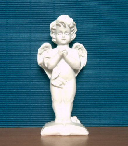 Klp Engel stehend auf einem Buch Dekoengel Schutzengel Engelfigur Dekofigur Skulptur Weiss matt Figur Deko