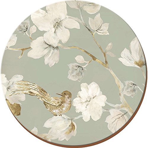 Creative Tops Duck Egg Floral Premium-Untersetzer mit Korkrückseite im 4-Teiligen Set, 12 cm (4¾ Zoll)