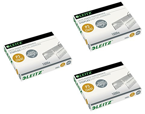 Leitz 55720000 Power Performance P3 Heftklammern, 26/6 (3er Pack)