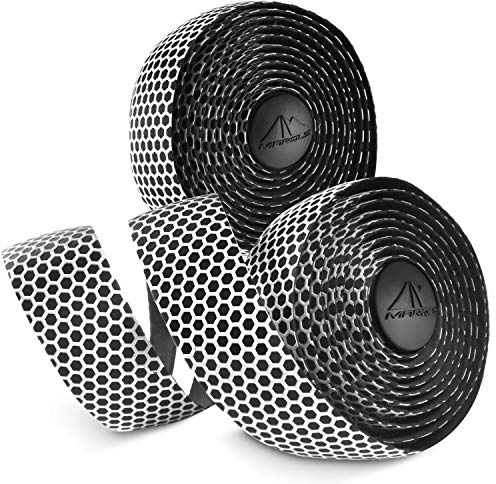 MARQUE Hex Bicycle Handlebar Tape - Road Bike Handle bar Tape 2PCS per Set (White)