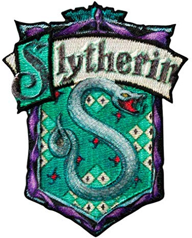 Mono Quick – Harry Potter Hogwarts-applikationer, strykbild klistermärke Patch, Gryffindor Slytherin Hufflepuff Ravenclaw (18066 – Slytherin)