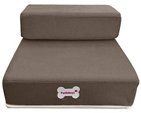 Yowablo Hundetreppe 2 Haustiertreppe Pet Atmungsaktives Netz Faltbare Haustiertreppe Abnehmbare Haustierbetttreppe Hunderampe (Falte Größe:47 * 39 * 20cm,2- Braun)