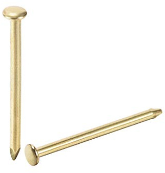 sourcing map Pequeños Diminutos Hardware Clavos Hierro 1.2X19mm (DxL) para DIY Decorativo Madera Cajas Accesorios Dorado Tono 100Uds
