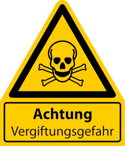 Aufkleber „Achtung Vergiftungsgefahr“ Warnung Kombi nach ISO 7010 W016 | 210x245 mm Made in Germany