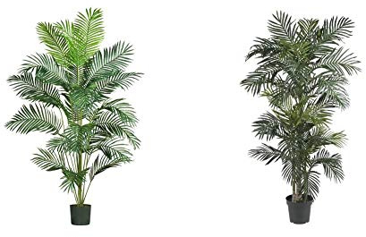 Nearly Natural 5261 7ft. Paradise Palm,Green | Nearly Natural 5289 6.5ft. Golden Cane Palm Silk Tree,Green