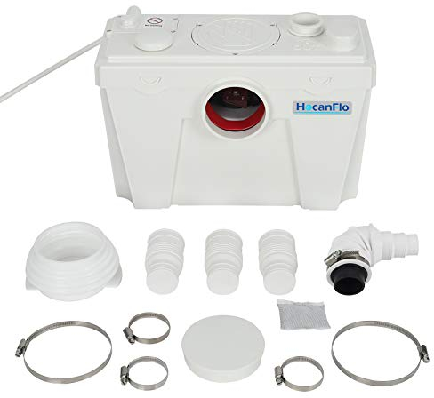 HOCANFLO 500W Hebeanlage, Schmutzwasserpumpen, Haushaltspumpe Fäkalien Abwasserpumpe für WC Toiletten, Dusche, Waschbecken