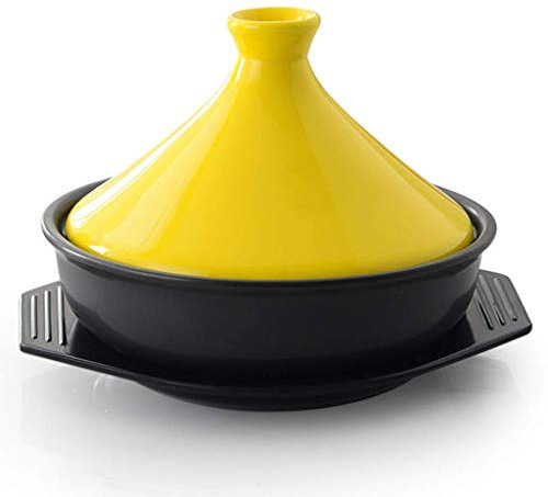 Tajine Topf, Runder Keramikauflauf Tontopf Mit Deckel, Multifunktionskochgeschirr Für Eintopfsuppe, Hitzebeständiger Heißer Topf Irdener Topf 16x23cm-B
