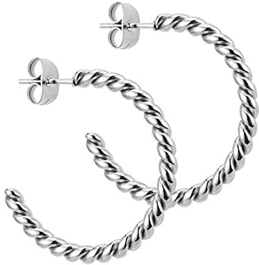 BONNYBIRD® Wasserfeste Edelstahl Ohrringe Damen in Silber, Gold & Roségold, Hypoallergen dank medizinischem Chirurgenstahl, Extra Leicht