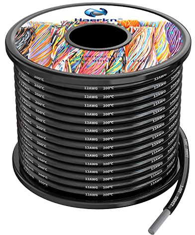 12awg 3.3mm² Silikon Elektrischer Draht Kabel Schwarz 10 Meter Weich und flexibel sauerstofffrei hochtemperatur beständiger verseilter verzinnter Kupferdraht