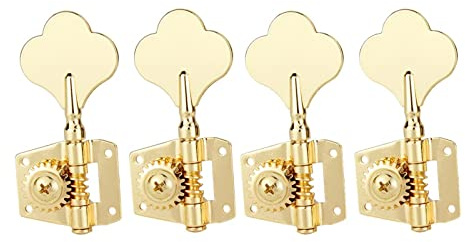 Stimmwirbel Gitarrensaiten Set Von 4L Bass Machine Heads Tuners Bass-Tuning-Stifte Für Linkshänder-Bass (Color : Golden)