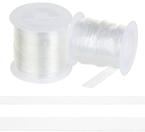 nbeads 30m Total 2 Styles Sangle Élastique Transparente, 6mm/10mm Largeur Bande Élastique Transparente Haute Flexibilité Élastique Clair pour Bricolage Épaule Soutien-Gorge Vêtements Projet Couture
