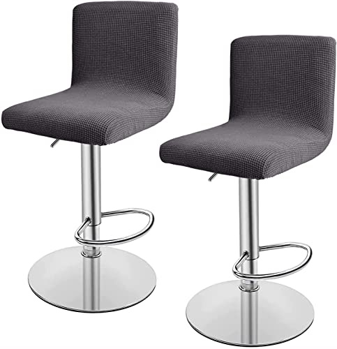 Stretch Barhocker Stuhlhussen Bezüge Barstuhlbezug mit Rückenlehne 2/4/6 Stück Hussen für Barhocker Waschbarer Bar Stuhl-Abdeckung Passend,für Café Schemel Hohe Barhocker Stuhl Bezüge ( Color : #1 , S