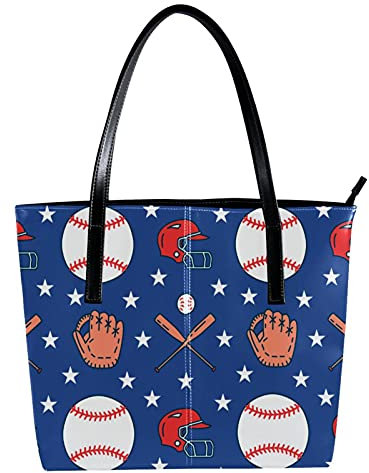 Schultertasche Leicht Casual Schultasche Lehrertasche Handtasche Geldbörse Baseball Softball Sport Spiel Blau, Mehrfarbig