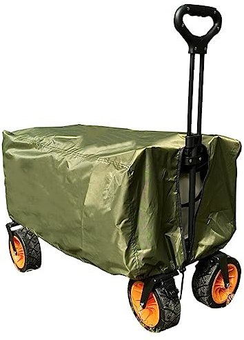 Uposao Folding Waggon Cover Push Pull Folding Garden Wagons Cart Cover, 210D Heavy-Duty Fabric Waterproof Dustproof UV Resistant Bench Trolley Cover for Outdoor Garden Camping Shopping
