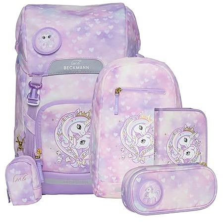 Beckmann, Schulrucksack-Set Classic Maxi, 6-teilig, Grundschule, ergonomisch, inkl. Regenüberzug, 28L