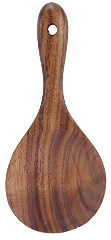 Holz Reislöffel, Multifunktionaler Reis Kochlöffel Antihaftbeschichtet Hängbar Servierlöffel Holzpaddel für Reis Reiskochen Kartoffelpüree Einweihungsgeschenk